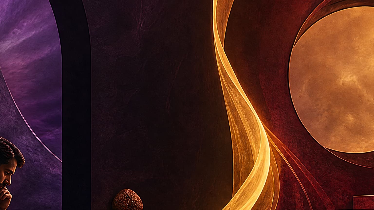 Two contrasting fiction worlds connected by a trail of pages, created for Why Some Web Serials Get Better On Reread