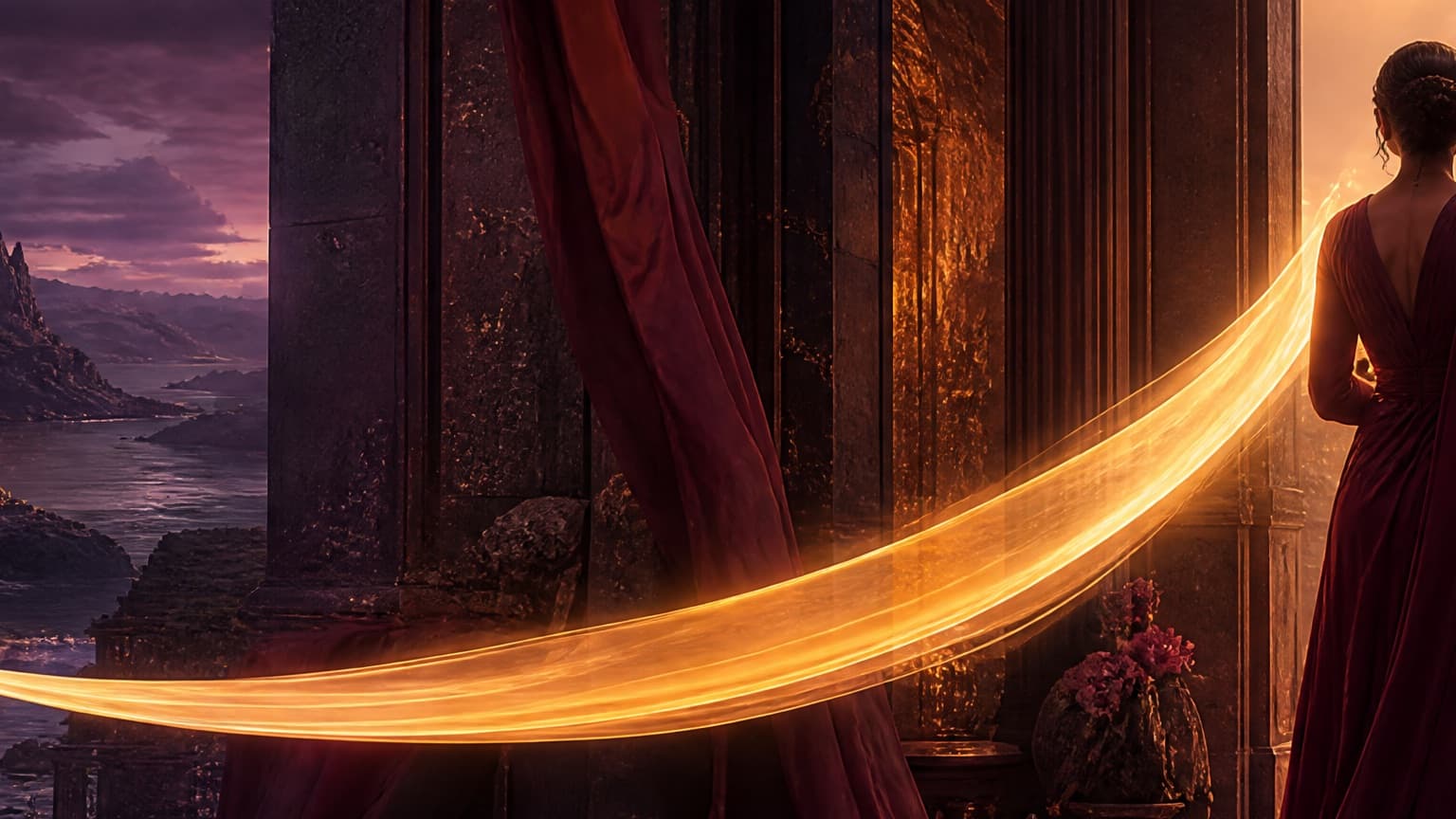 Two contrasting fiction worlds connected by a trail of pages, created for NovelUpdates vs Storywatch: Which Tracker Fits?