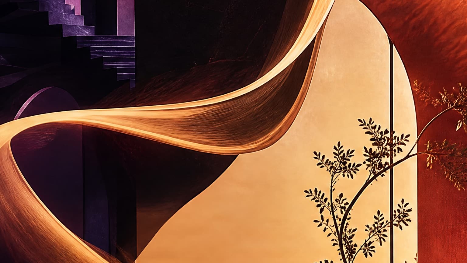Two contrasting fiction worlds connected by a trail of pages, created for Why Your Want-to-Read Shelf Keeps Growing (and How to Stop)